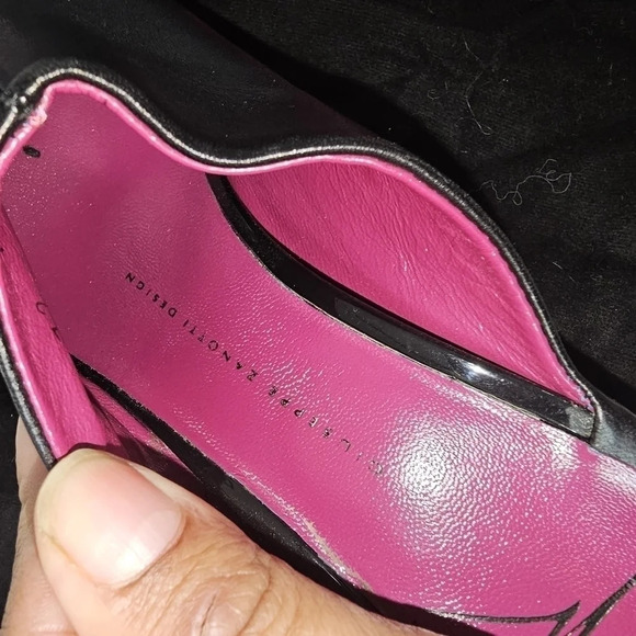 GIUSEPPE Zanotti Design black Mules heels sz 37.5 - Picture 9 of 10